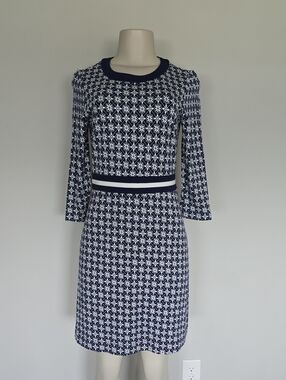 Draper James navy blue/white fliral dress-S